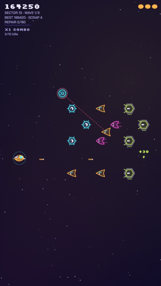 A corsair raider closing in on a power-up